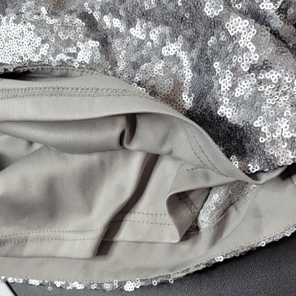 Charming Charlie Sequins Dress Size S Silver Pewter Sequin Glam - Picture 8 of 13
